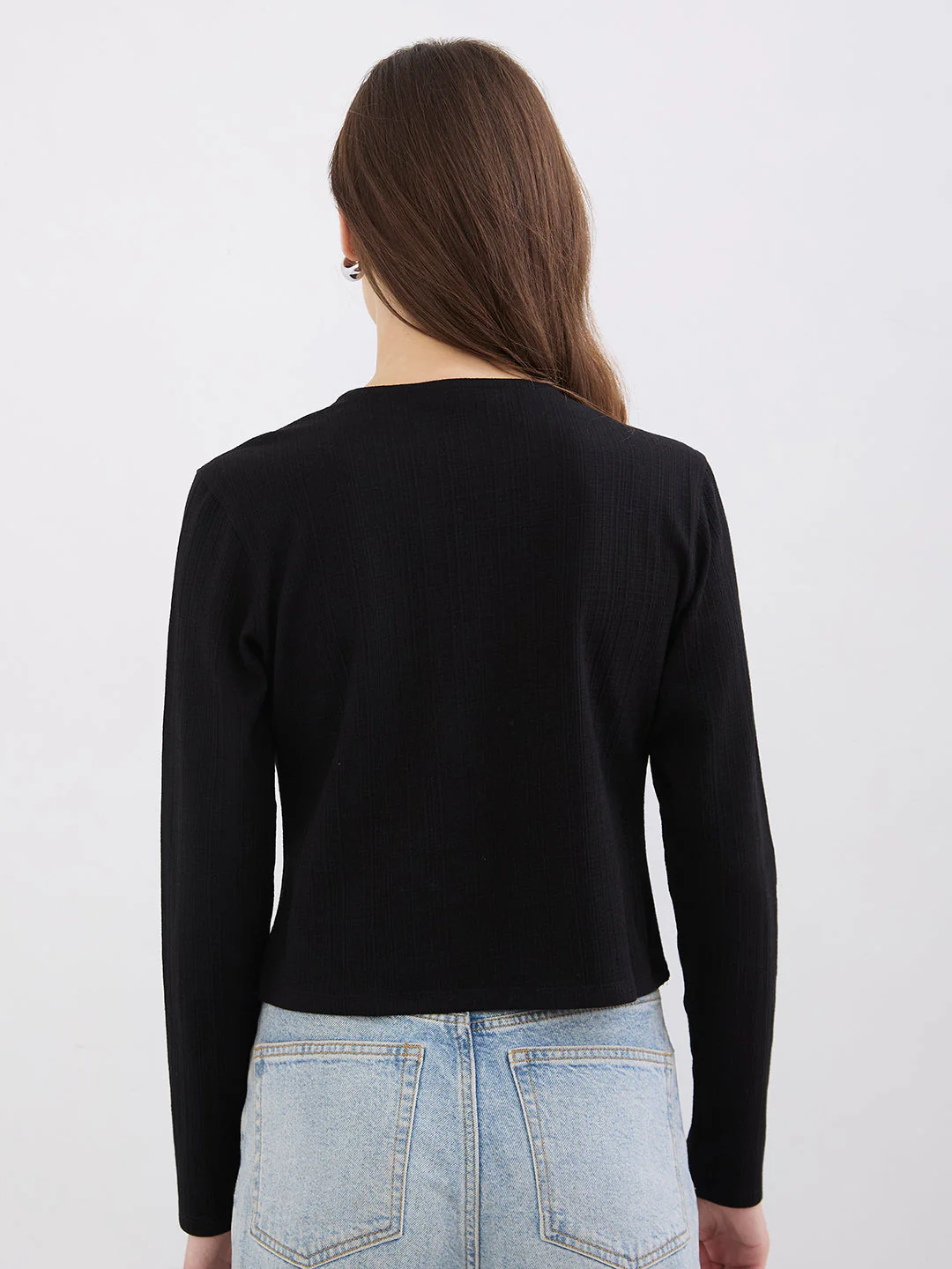 Women T-Shirt Black Slim Fit - Image 4