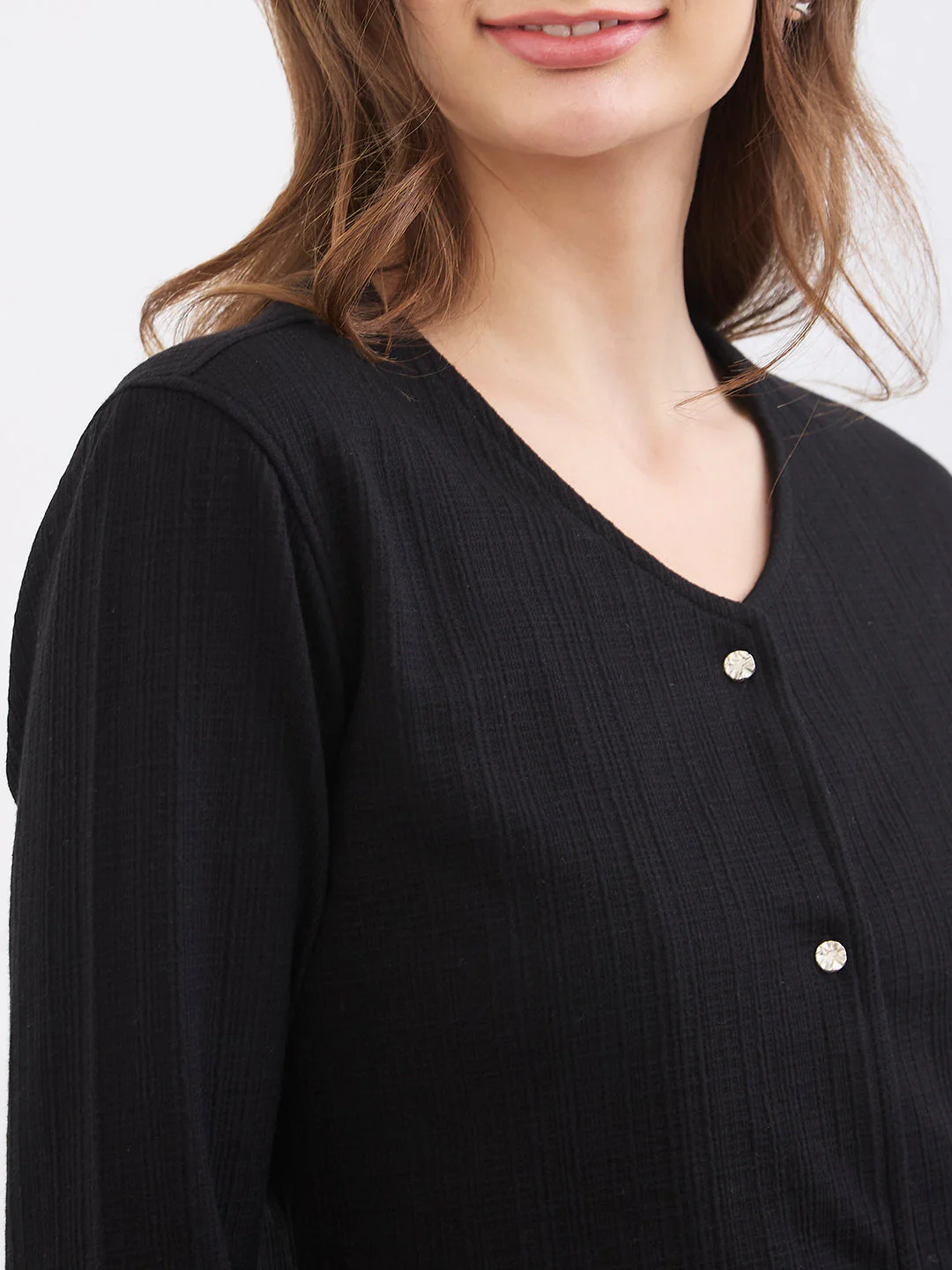 Women T-Shirt Black Slim Fit - Image 6