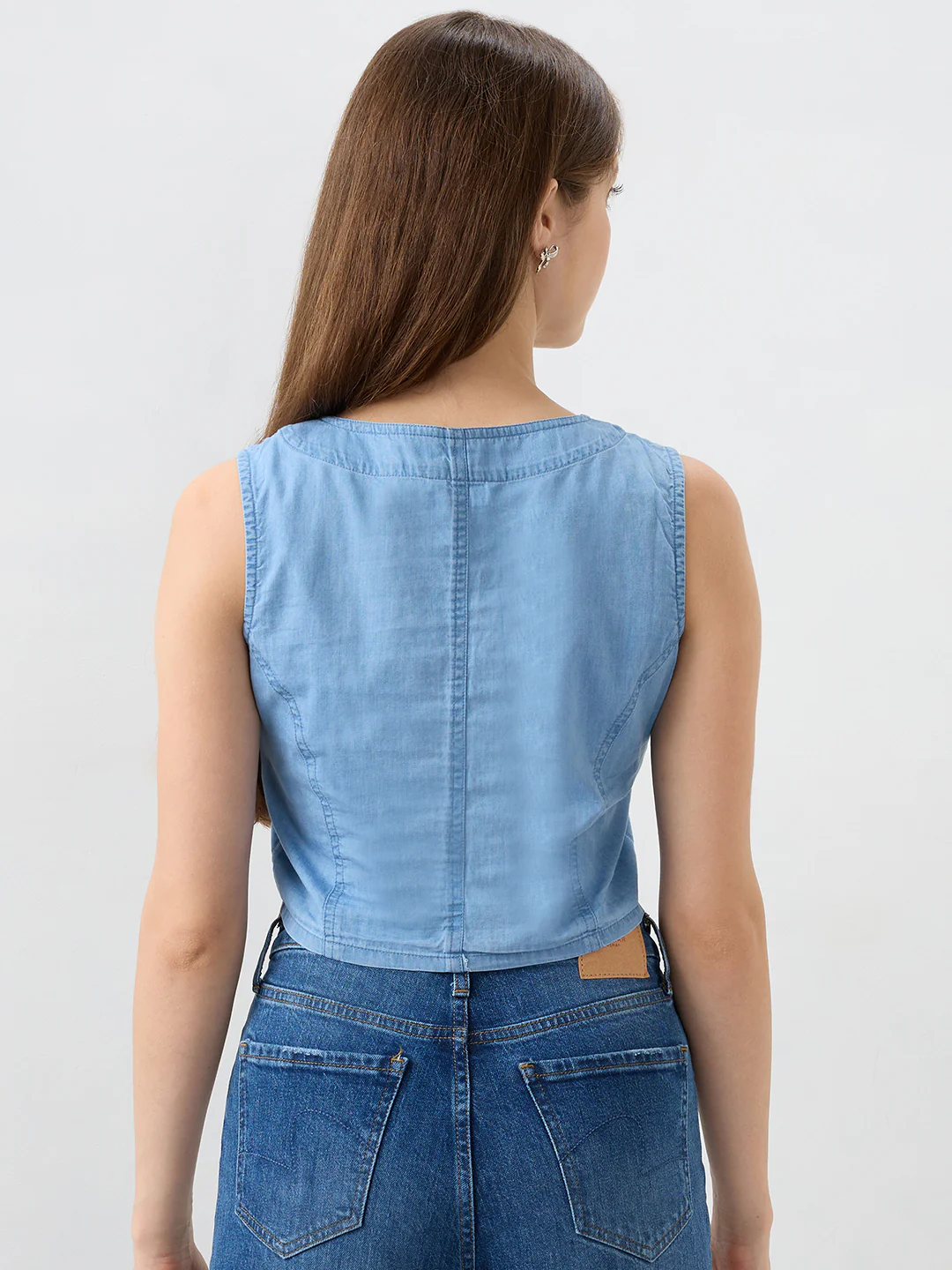 Women Shirt Blue Regular Fit - Image 4