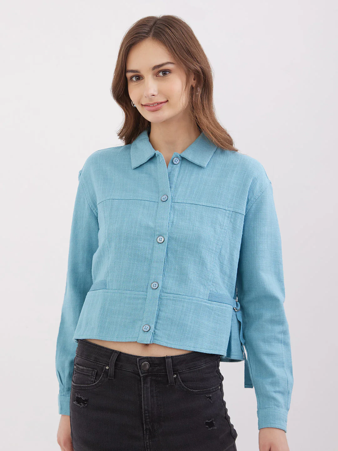 Women Top Blue Regular Fit - Image 2
