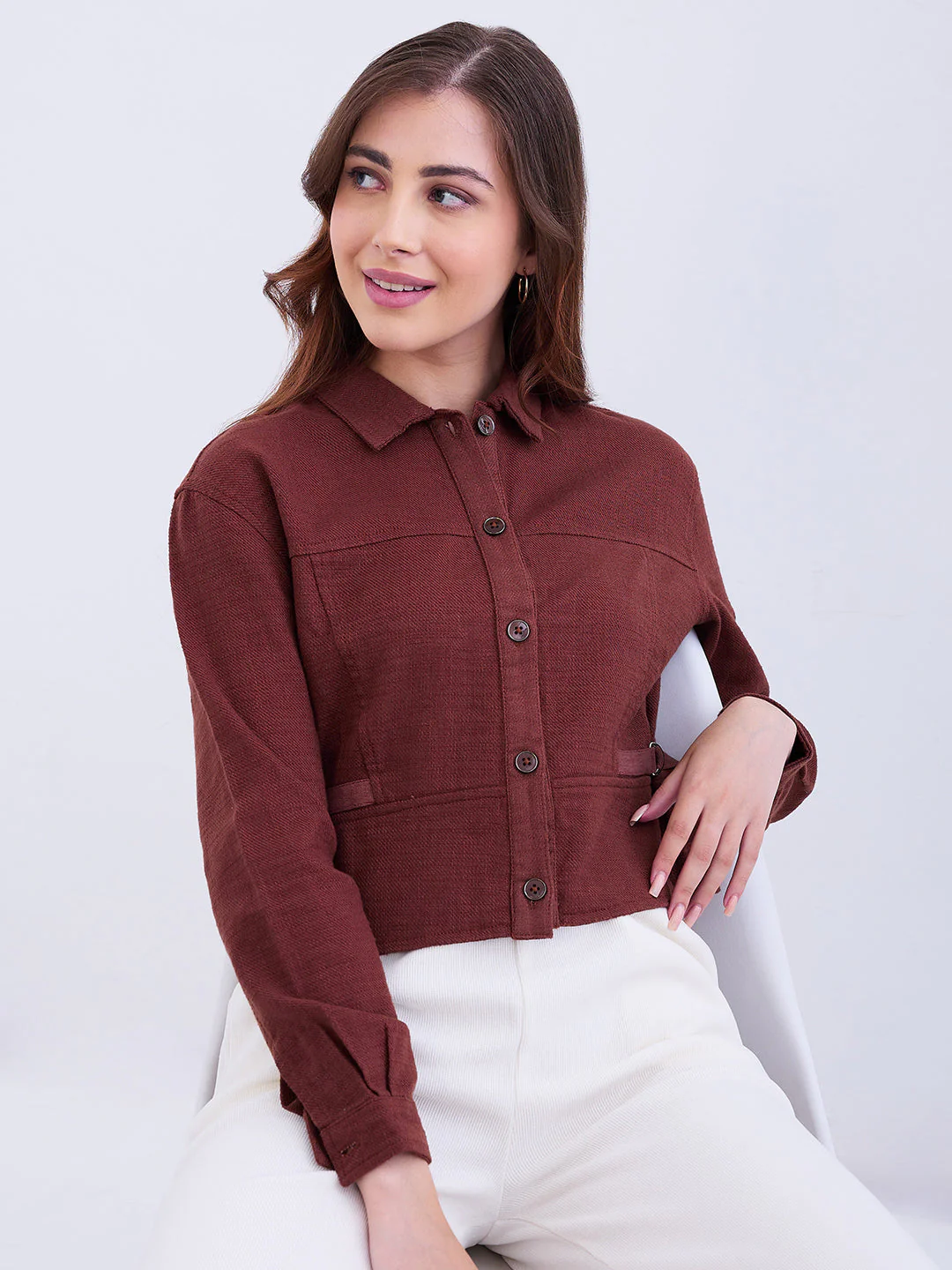 Women Top Brown Regular Fit - Image 7