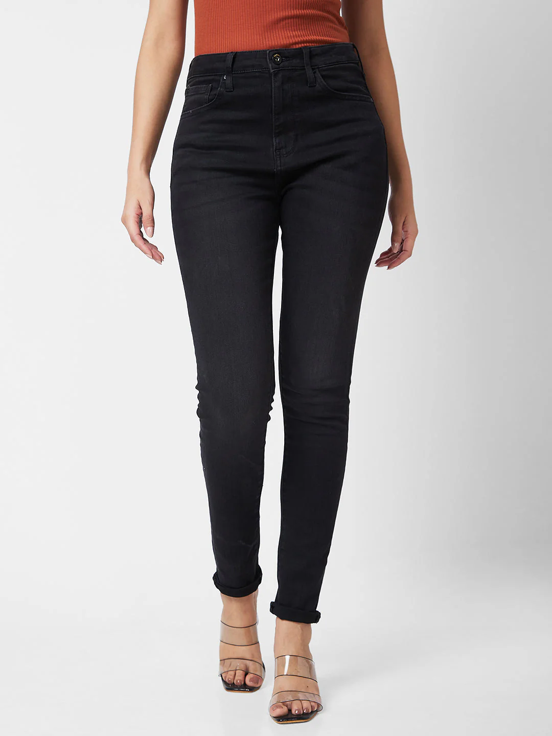 Women Jeans Skinny Fit Black High Rise - Image 2
