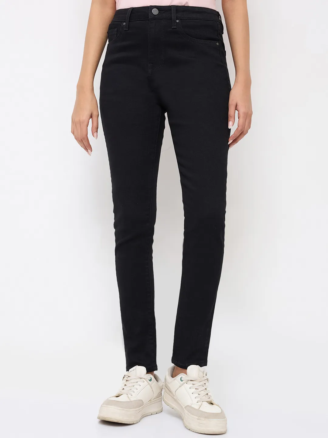 Women Alexa Jeans Super Skinny Fit Black High Rise - Image 2