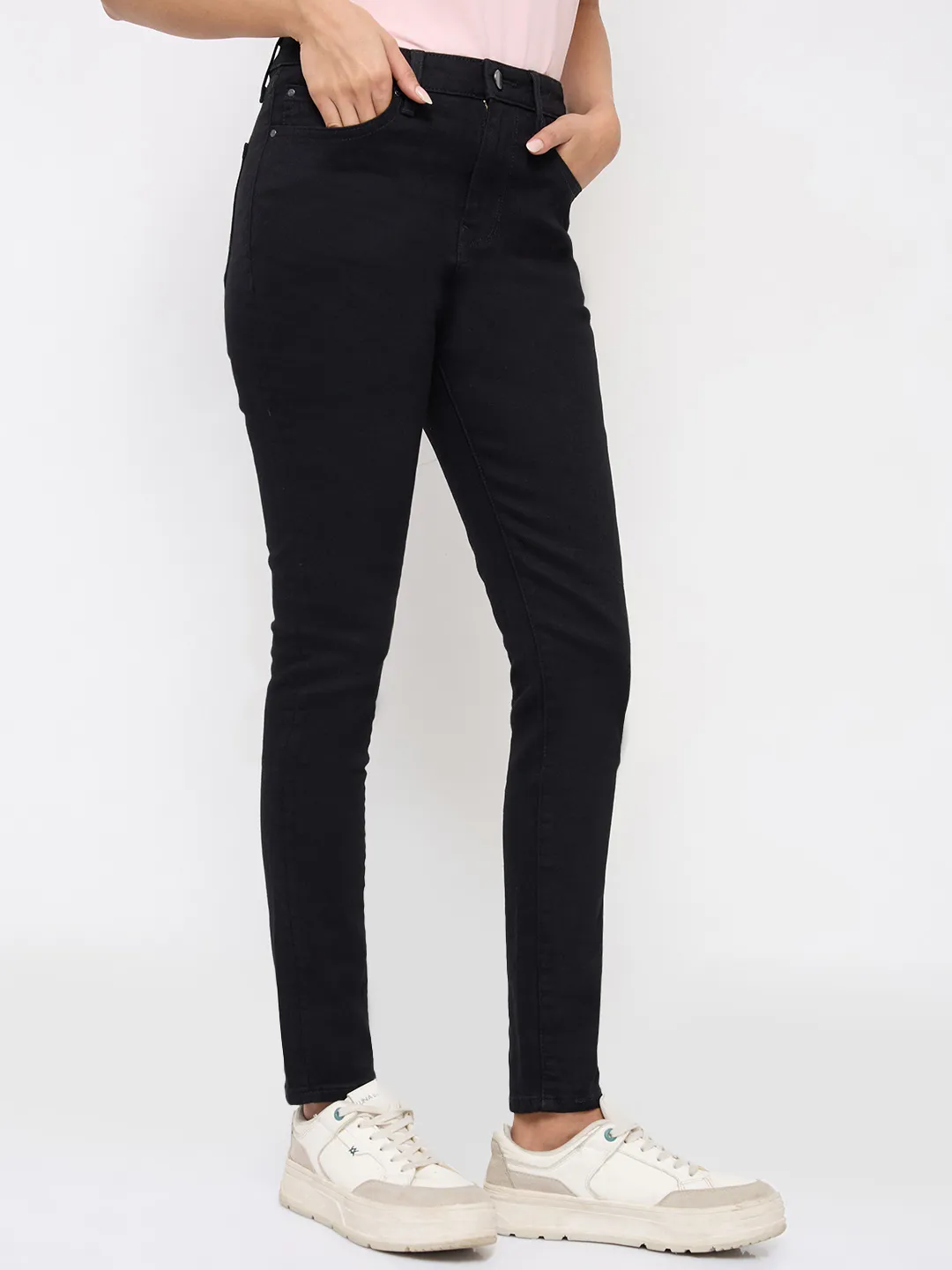 Women Alexa Jeans Super Skinny Fit Black High Rise - Image 3