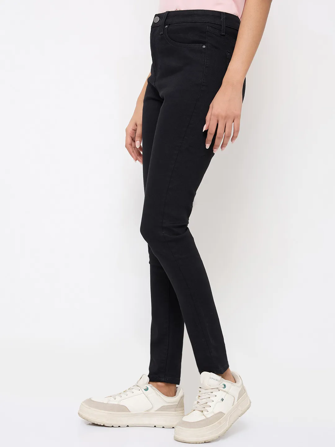 Women Alexa Jeans Super Skinny Fit Black High Rise - Image 4