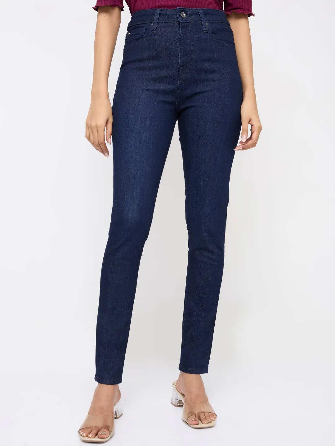 Women Alexa Jeans Super Skinny Fit Blue High Rise - Image 2