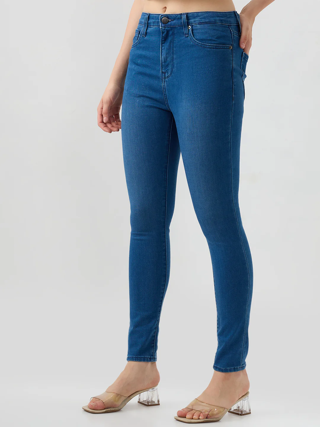 Women Alexa Jeans Super Skinny Fit Blue High Rise - Image 3