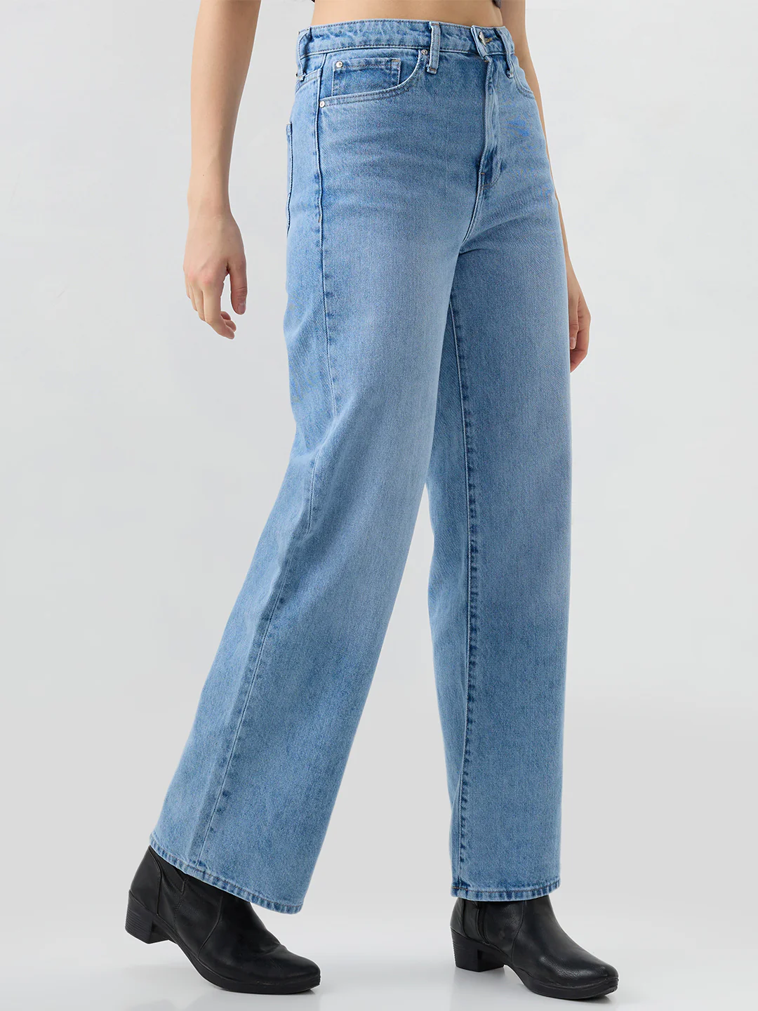 Women Bella Jeans Straight Fit Blue High Rise - Image 2