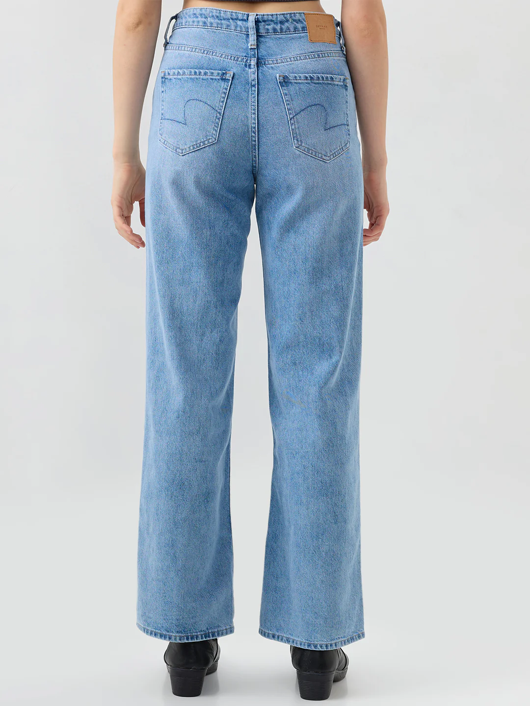 Women Bella Jeans Straight Fit Blue High Rise - Image 4