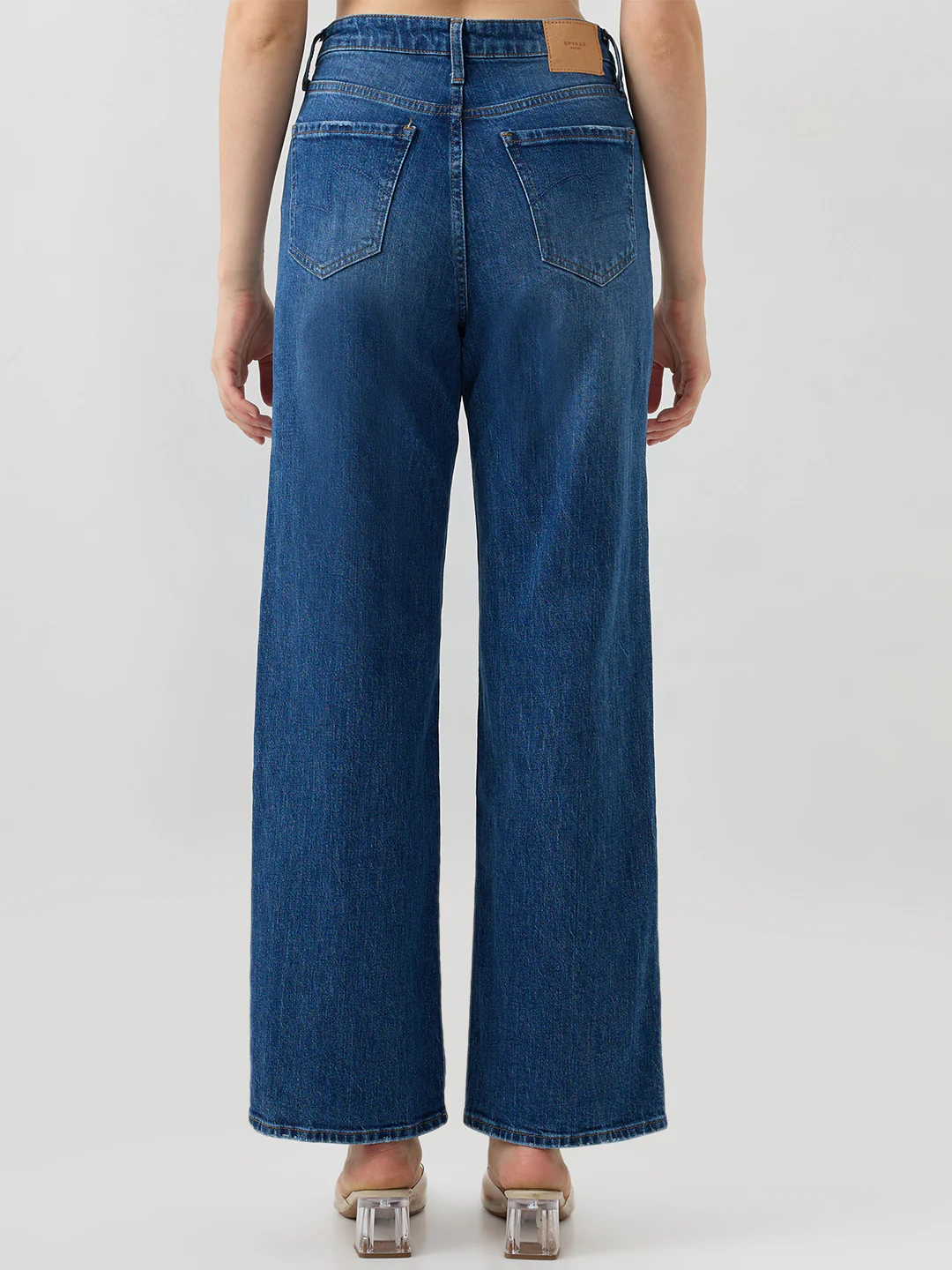 Women Bella Jeans Straight Fit Blue Mid Rise - Image 4