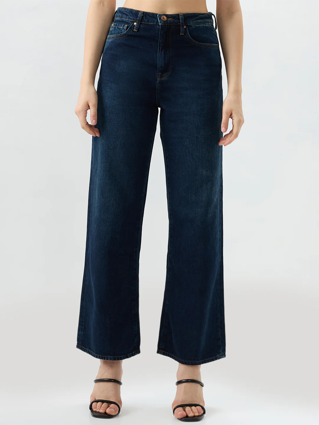 Women Bella Jeans Straight Fit Blue Mid Rise
