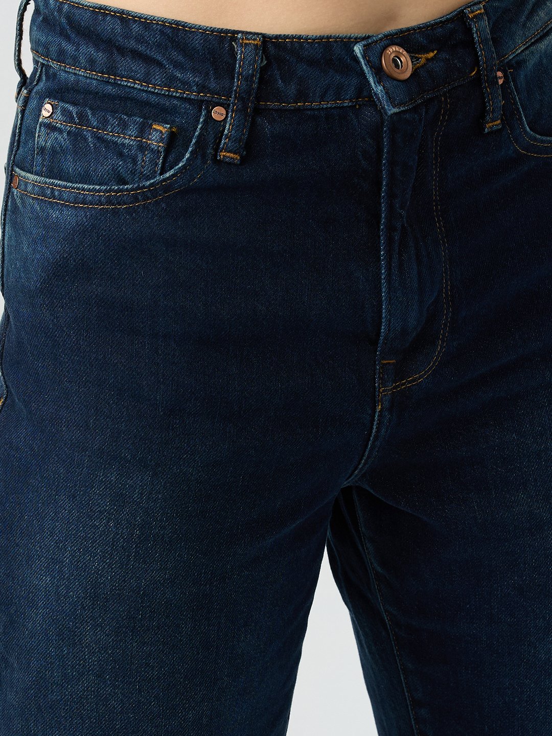 Women Bella Jeans Straight Fit Blue Mid Rise - Image 6
