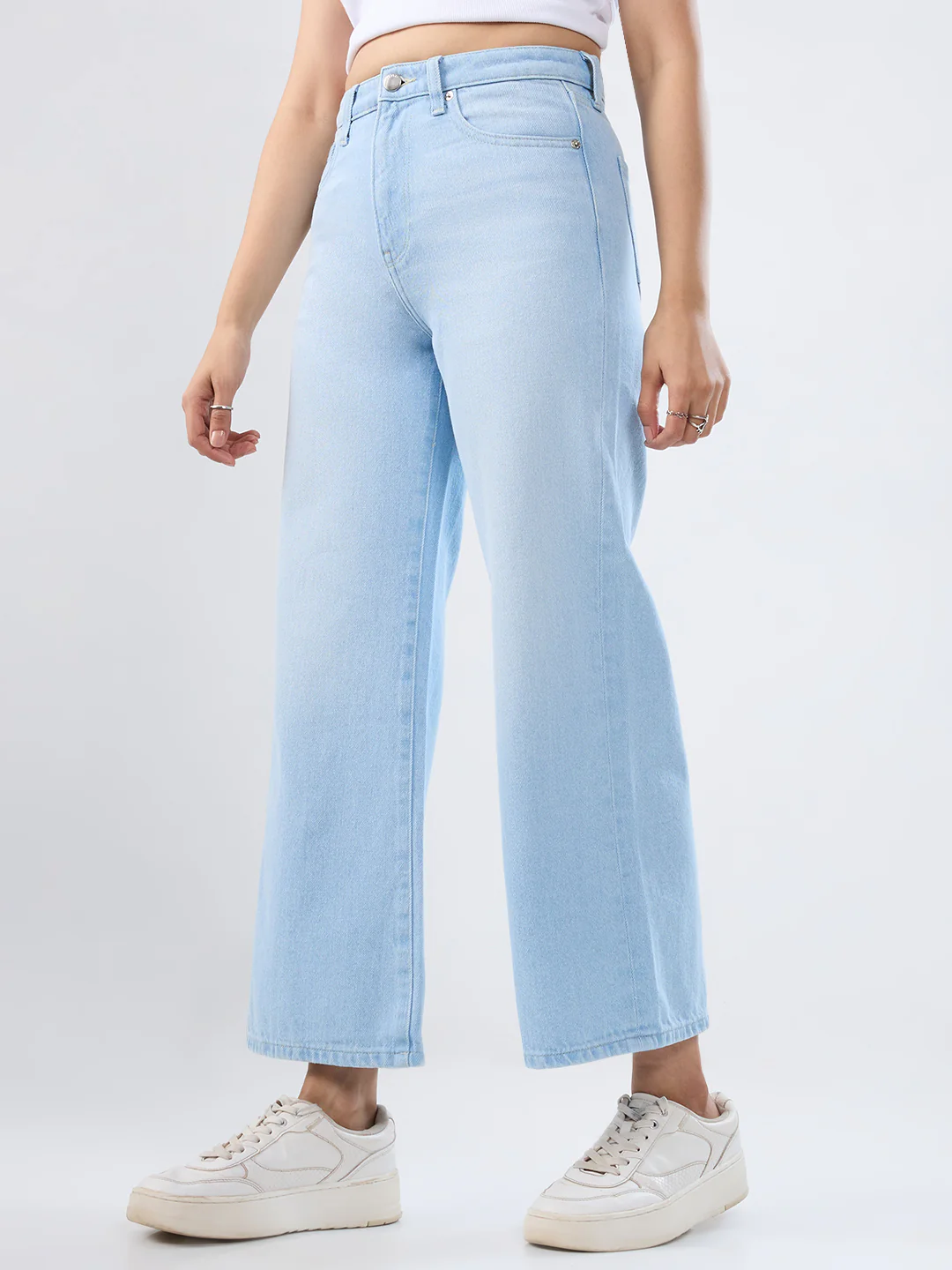 Women Bella-Wide Jeans Wide Leg Ice Blue High Rise - Image 3