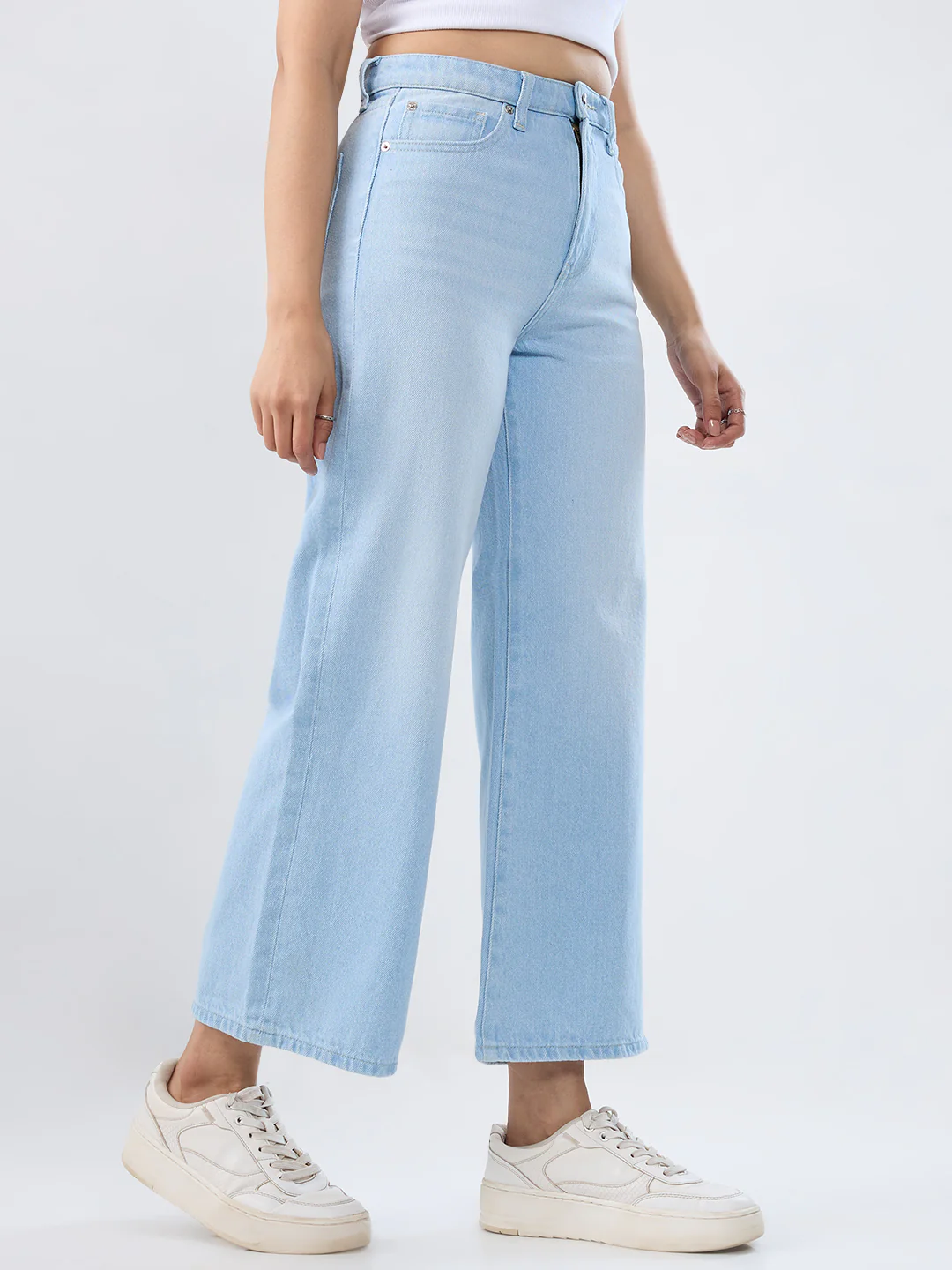 Women Bella-Wide Jeans Wide Leg Ice Blue High Rise - Image 4