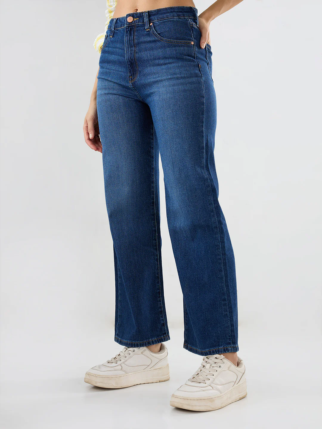 Women Bella-Wide Jeans Wide Leg Dark Blue High Rise - Image 4