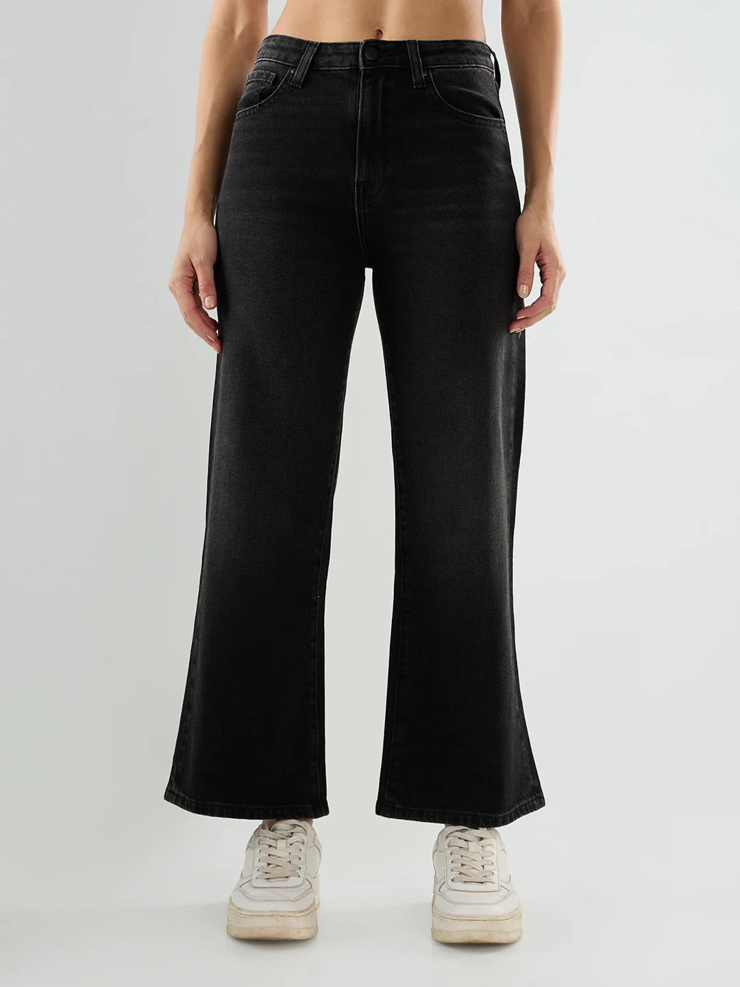 Women Bella-Wide Jeans Wide Leg Black High Rise - Image 2