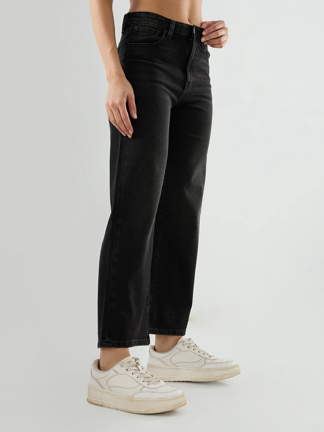 Women Bella-Wide Jeans Wide Leg Black High Rise - Image 3