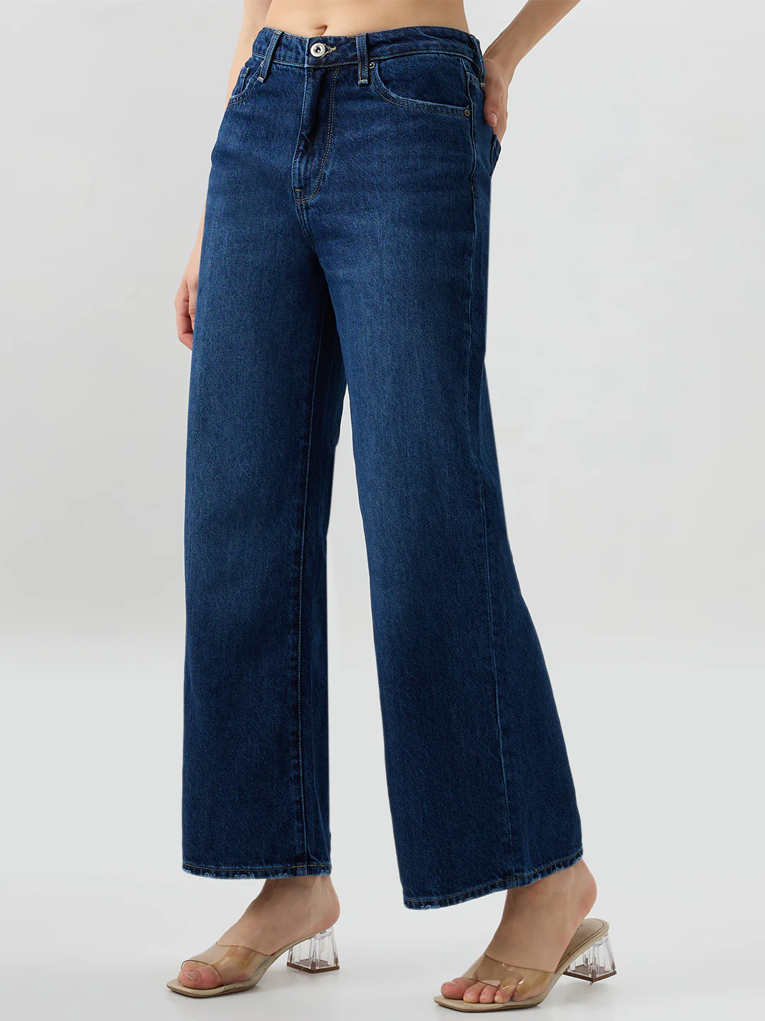Women Bella-Wide Jeans Wide Leg Blue High Rise - Image 3