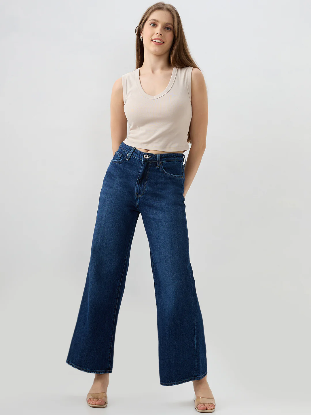 Women Bella-Wide Jeans Wide Leg Blue High Rise - Image 5
