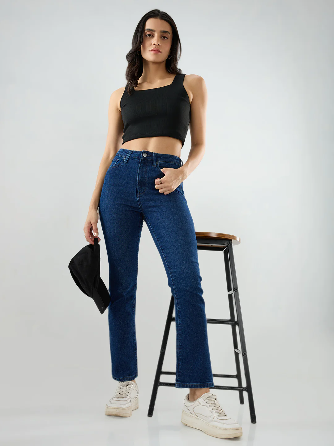 Women Elissa Jeans Boot Cut Fit Dark Blue High Rise - Image 7