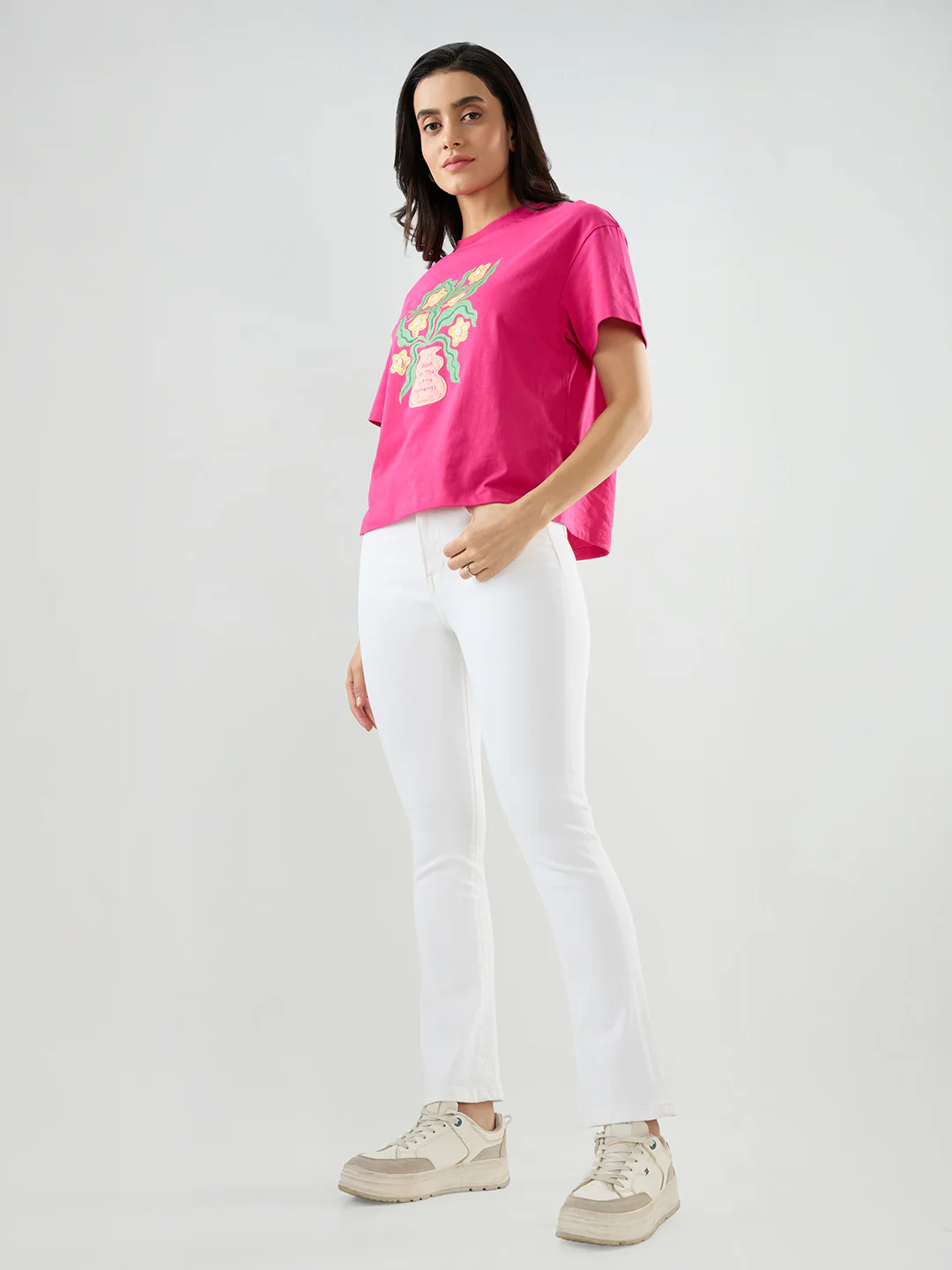 Women Elissa Jeans Boot Cut Fit White High Rise
