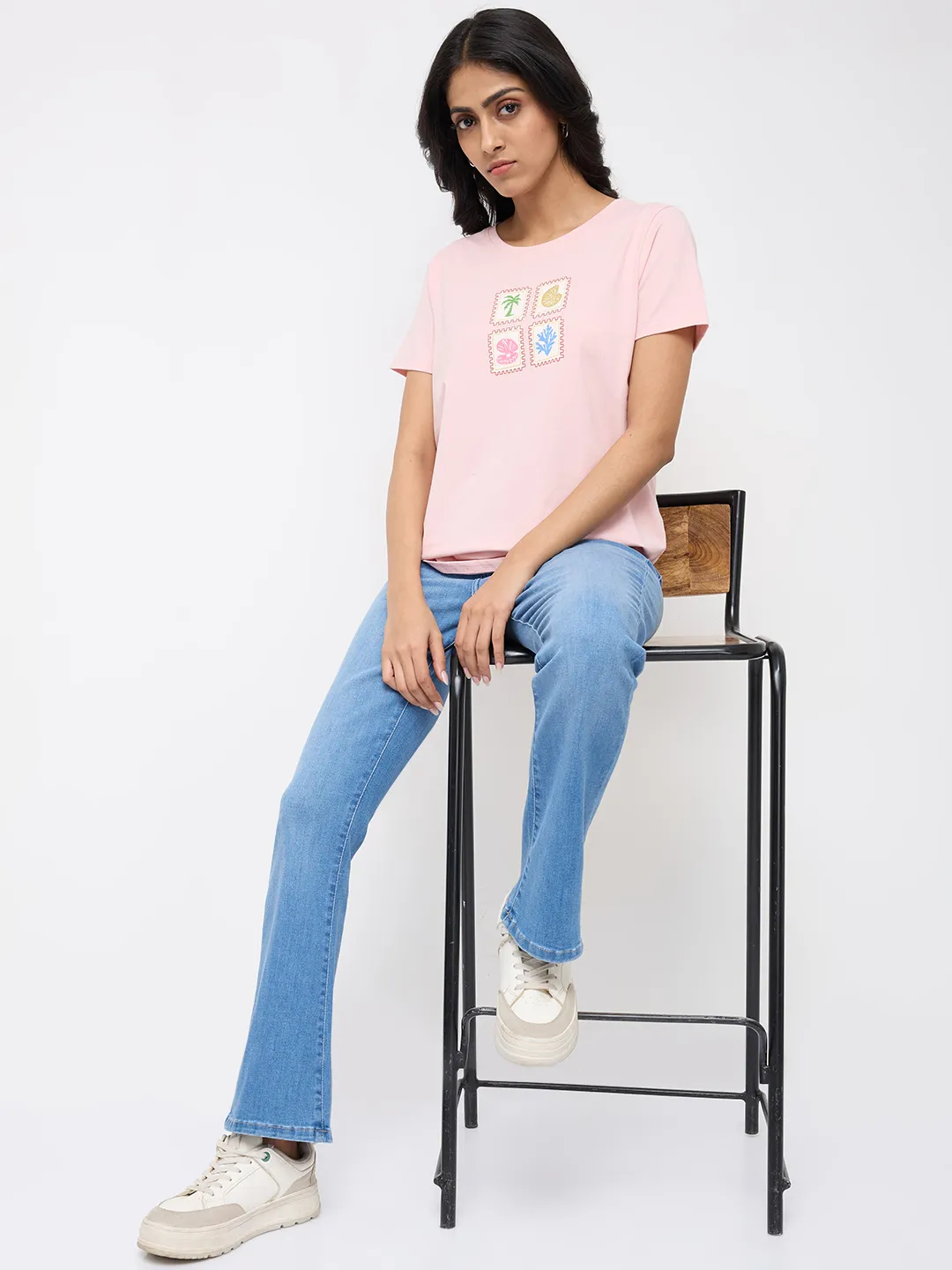Women Elissa Jeans Boot Cut Fit Light Blue High Rise - Image 8