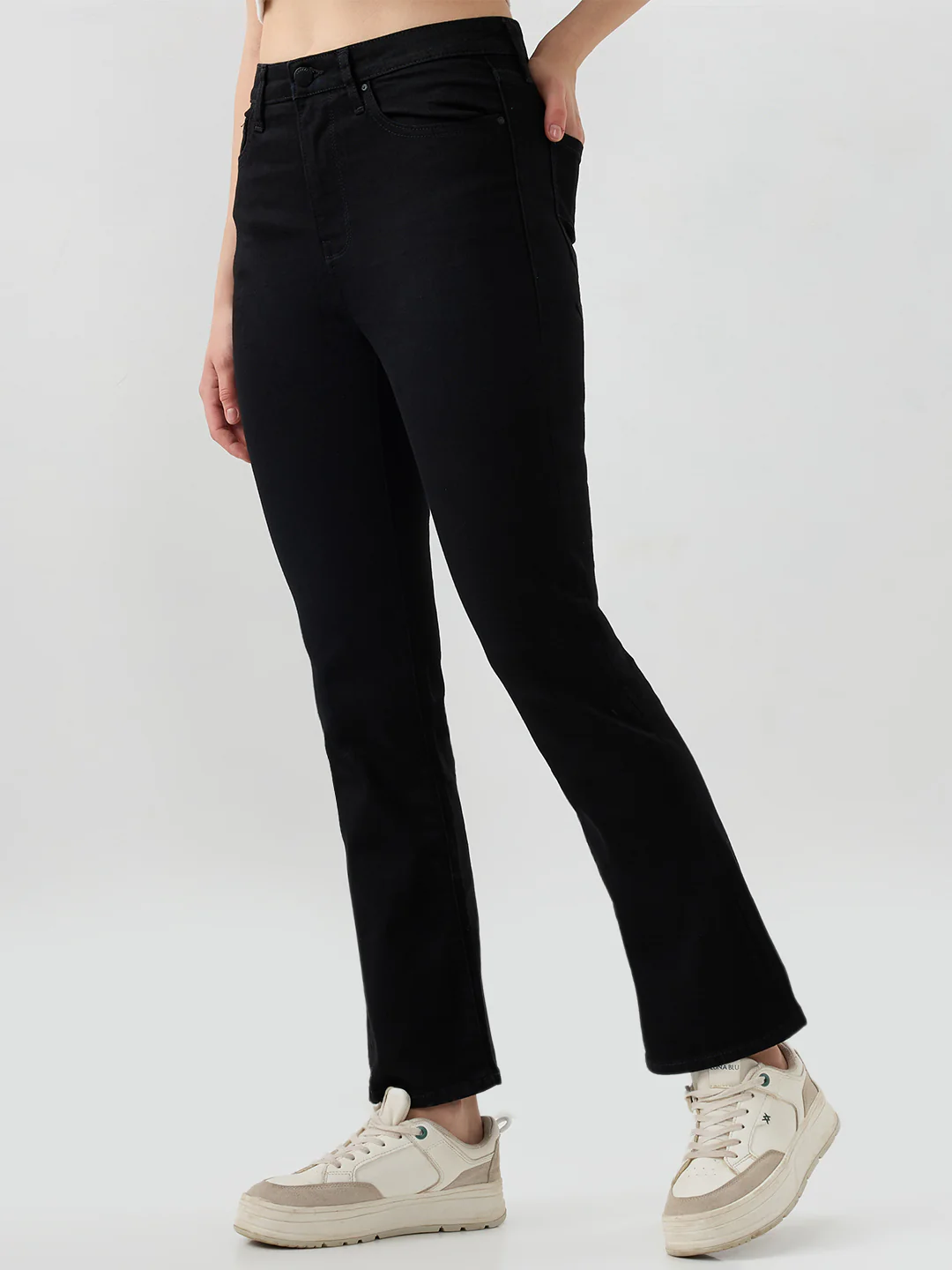 Women Elissa Jeans Boot Cut Fit Black High Rise - Image 3