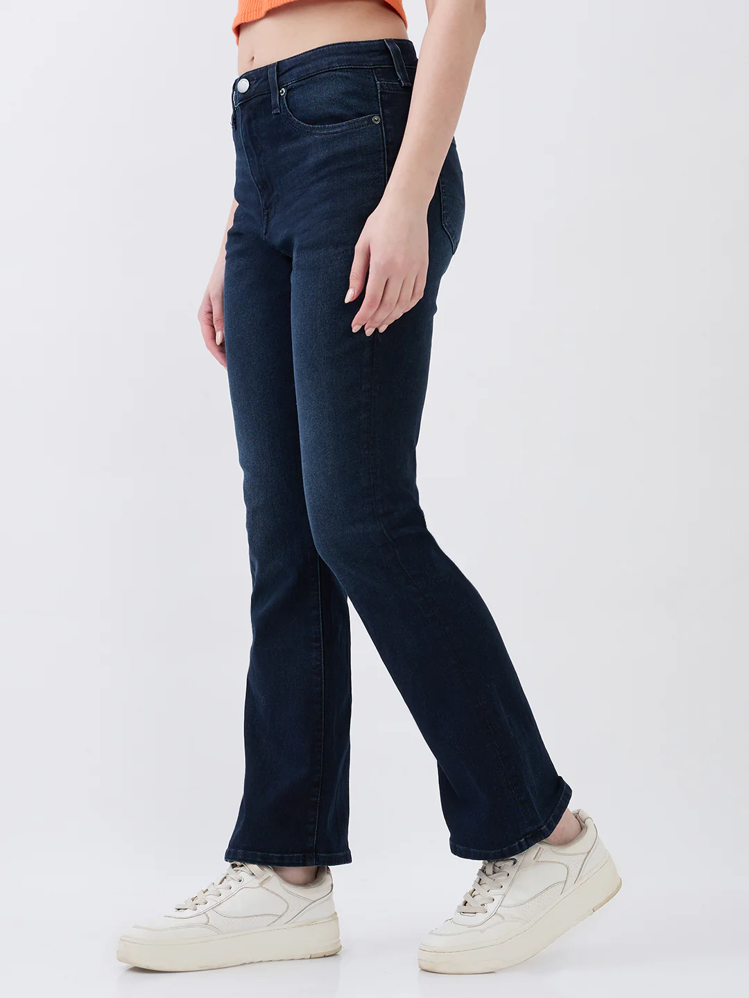 Women Elissa Jeans Boot Cut Fit Blue High Rise - Image 3