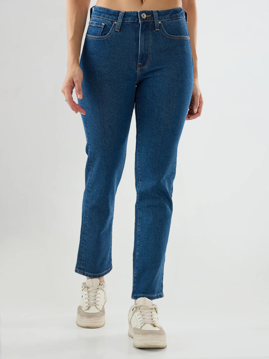 Women Emma Jeans Slim Fit Mid Blue Mid Rise - Image 2