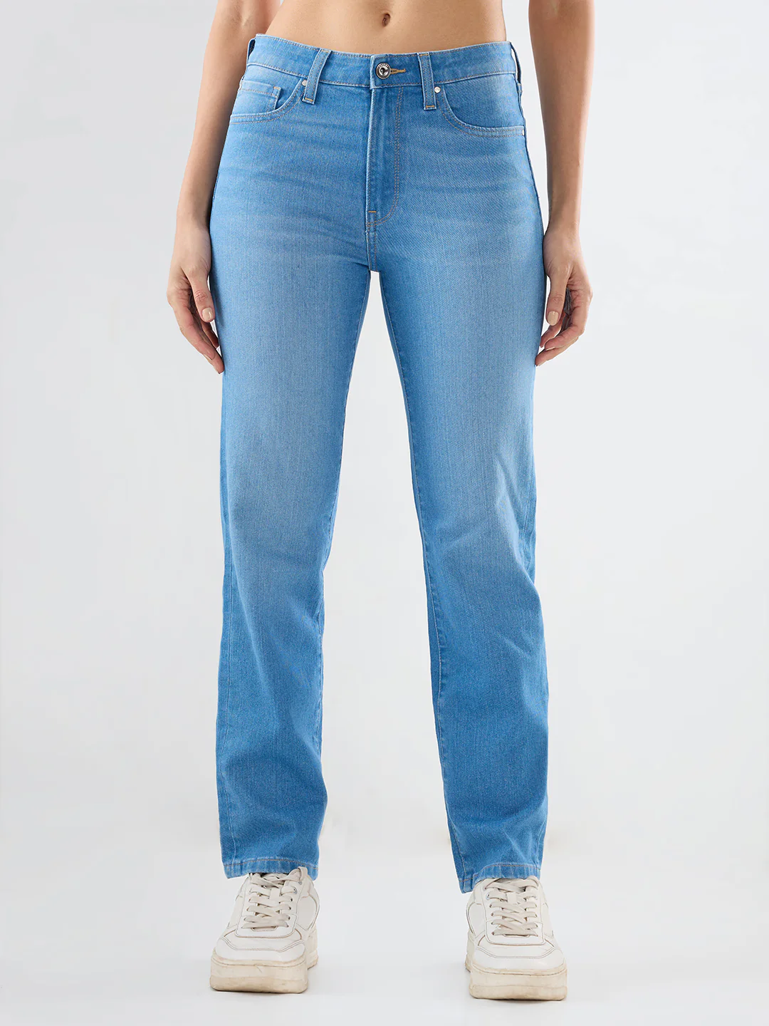 Women Emma Jeans Slim Fit Light Blue Mid Rise - Image 2