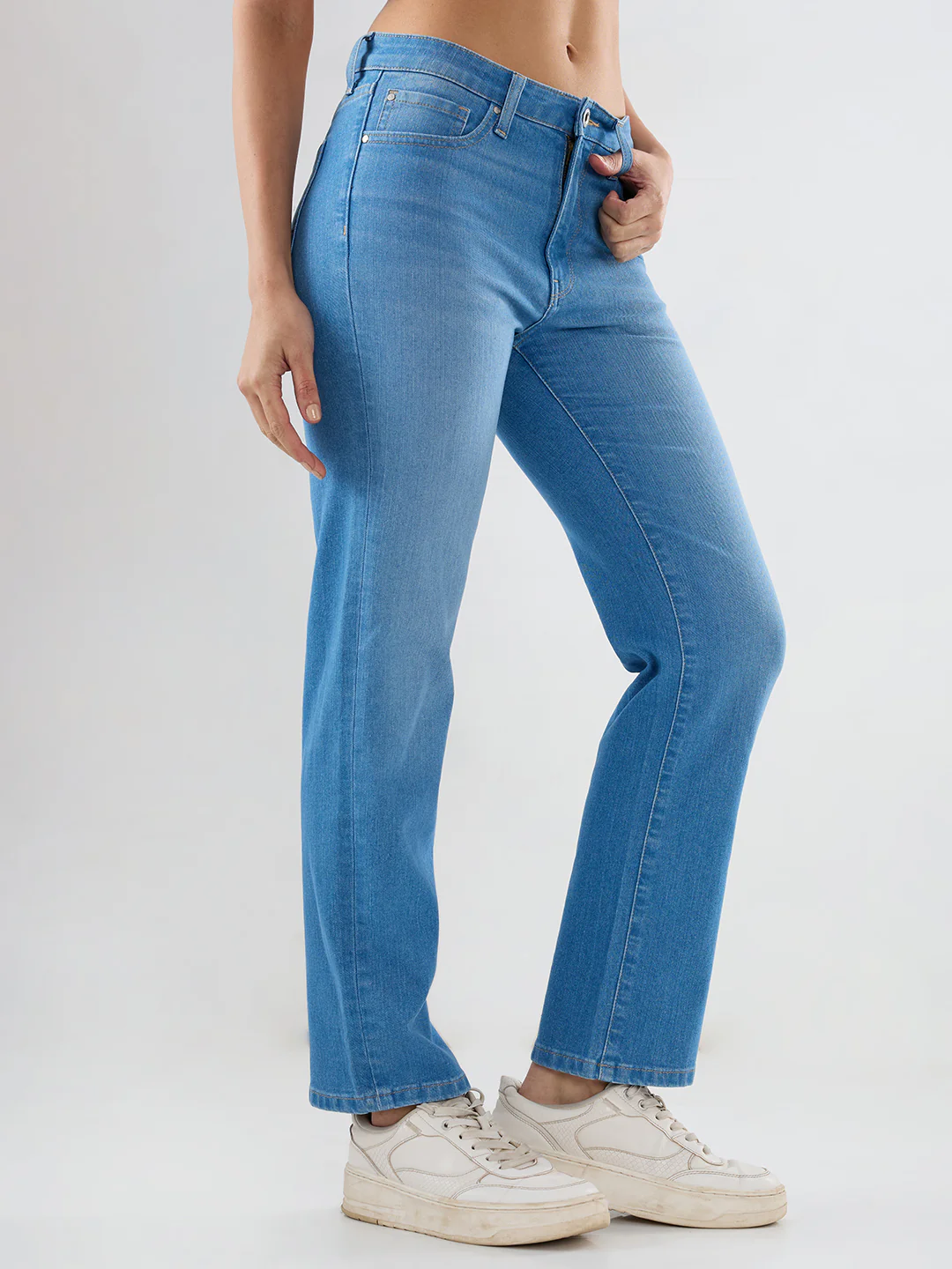 Women Emma Jeans Slim Fit Light Blue Mid Rise - Image 3