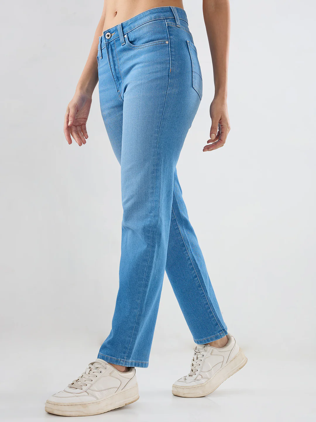Women Emma Jeans Slim Fit Light Blue Mid Rise - Image 4