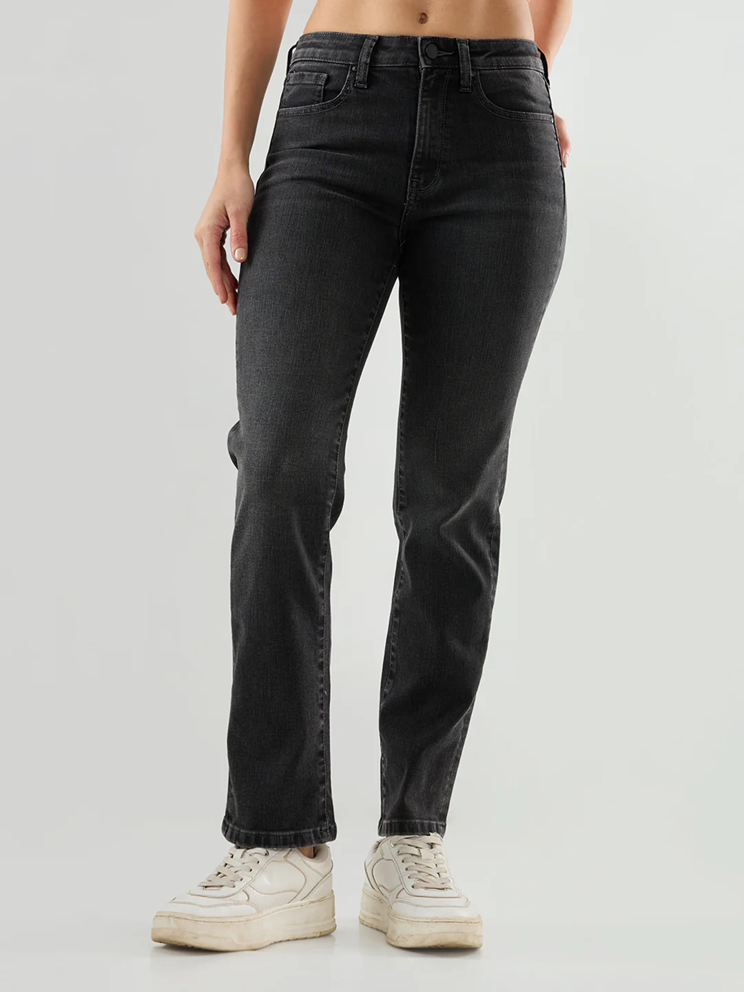 Women Emma Jeans Slim Fit Black Mid Rise - Image 2