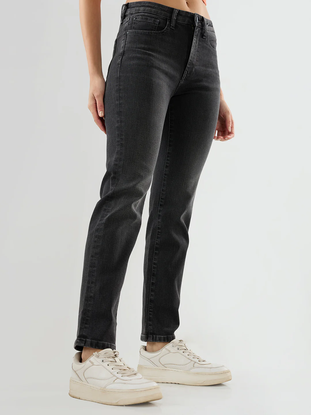 Women Emma Jeans Slim Fit Black Mid Rise - Image 3