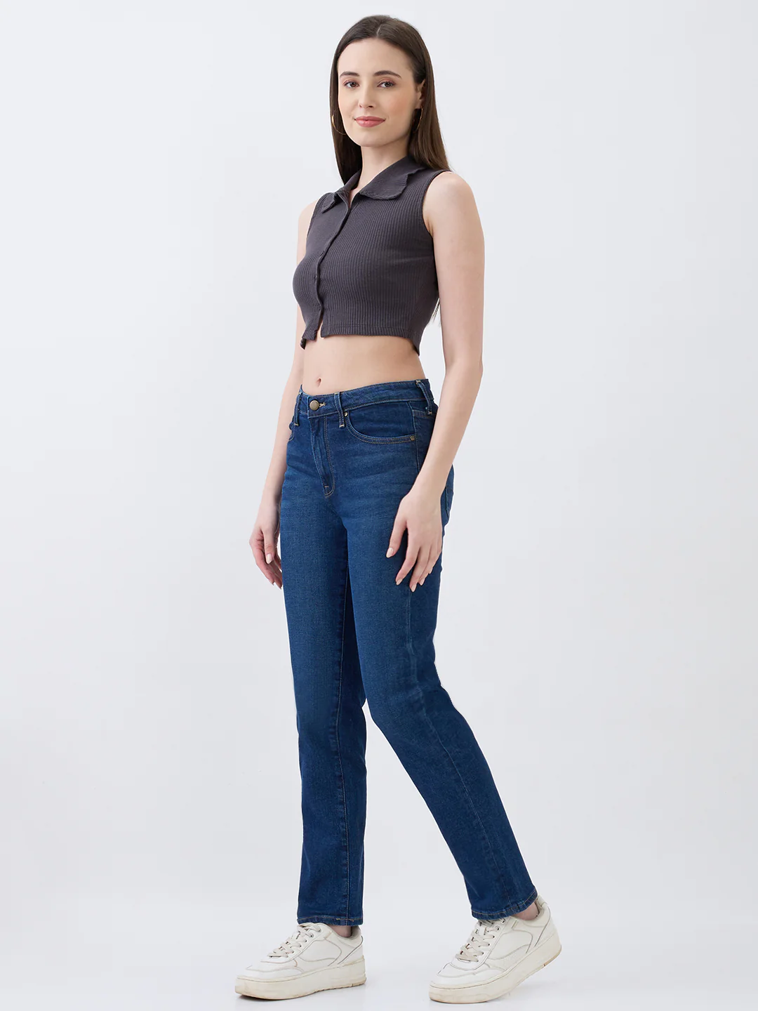 Women Emma Jeans Slim Fit Dark Blue Mid Rise - Image 5