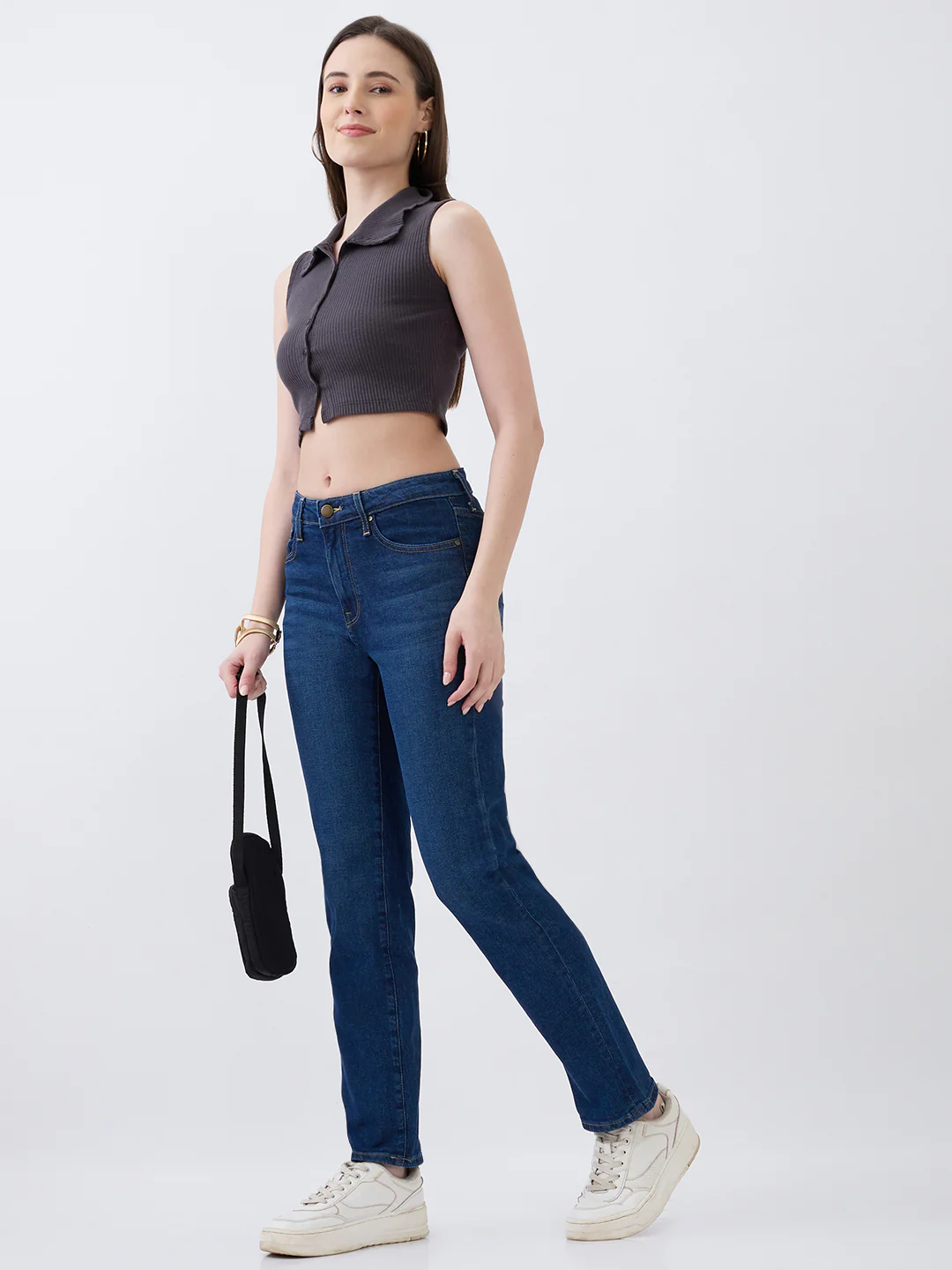 Women Emma Jeans Slim Fit Dark Blue Mid Rise - Image 7