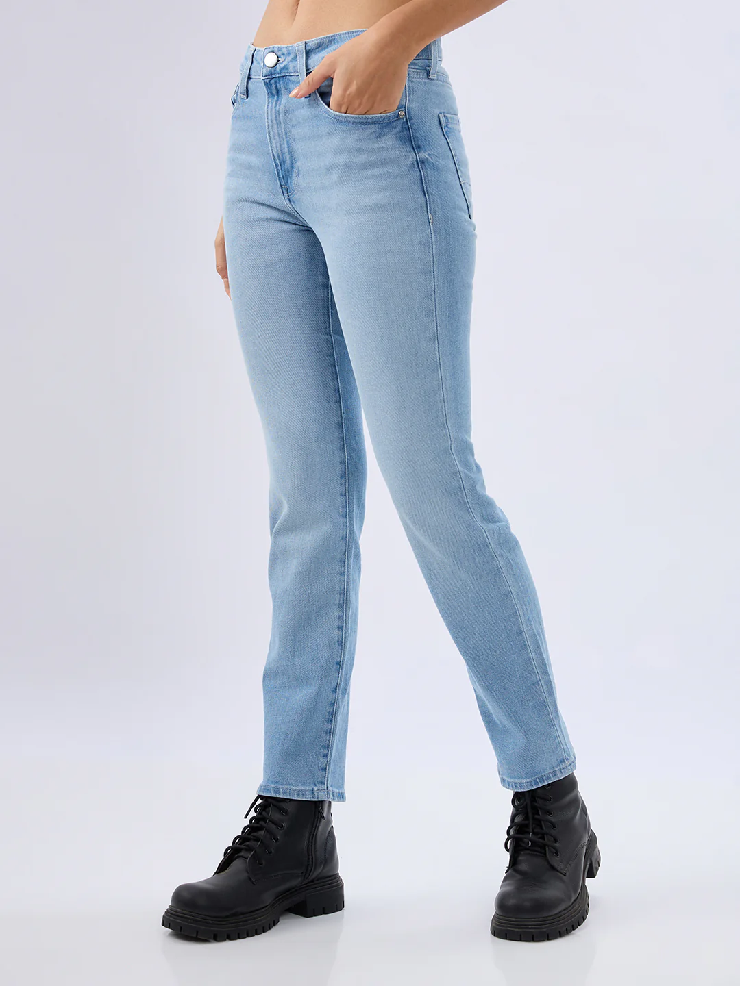 Women Emma Jeans Slim Fit Blue Mid Rise - Image 3