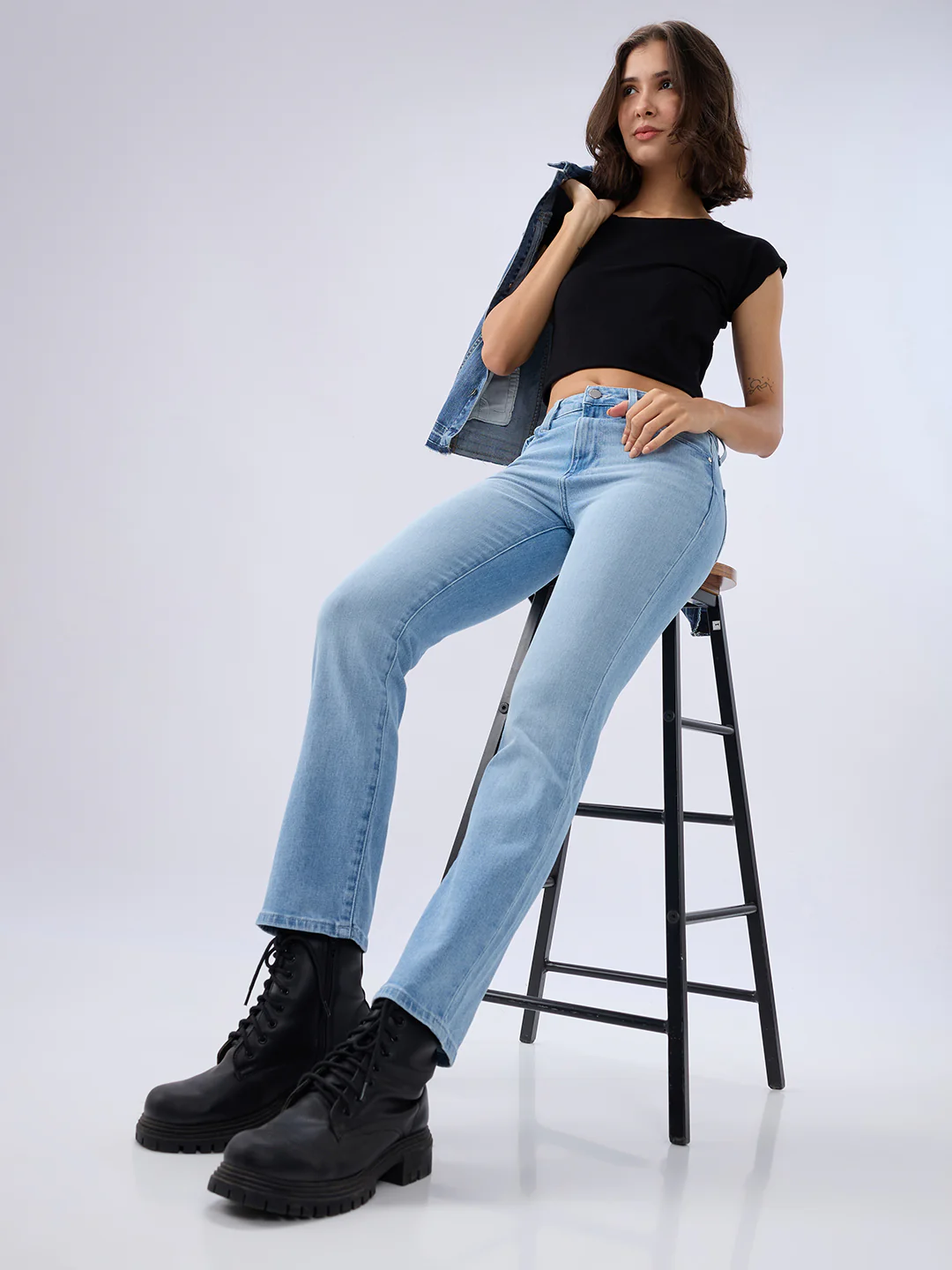 Women Emma Jeans Slim Fit Blue Mid Rise - Image 7