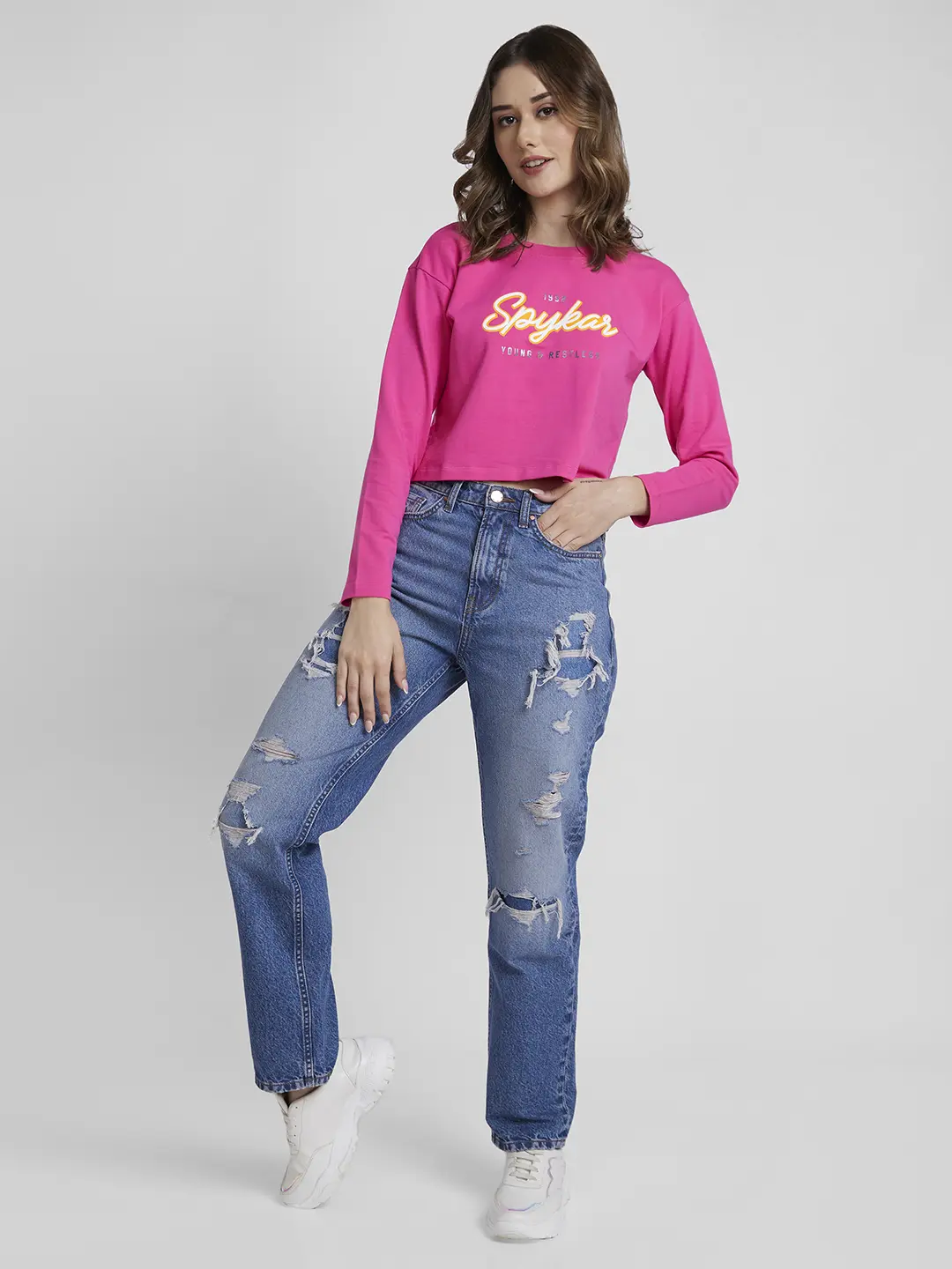 Women Bella Jeans Straight Fit Blue High Rise - Image 2