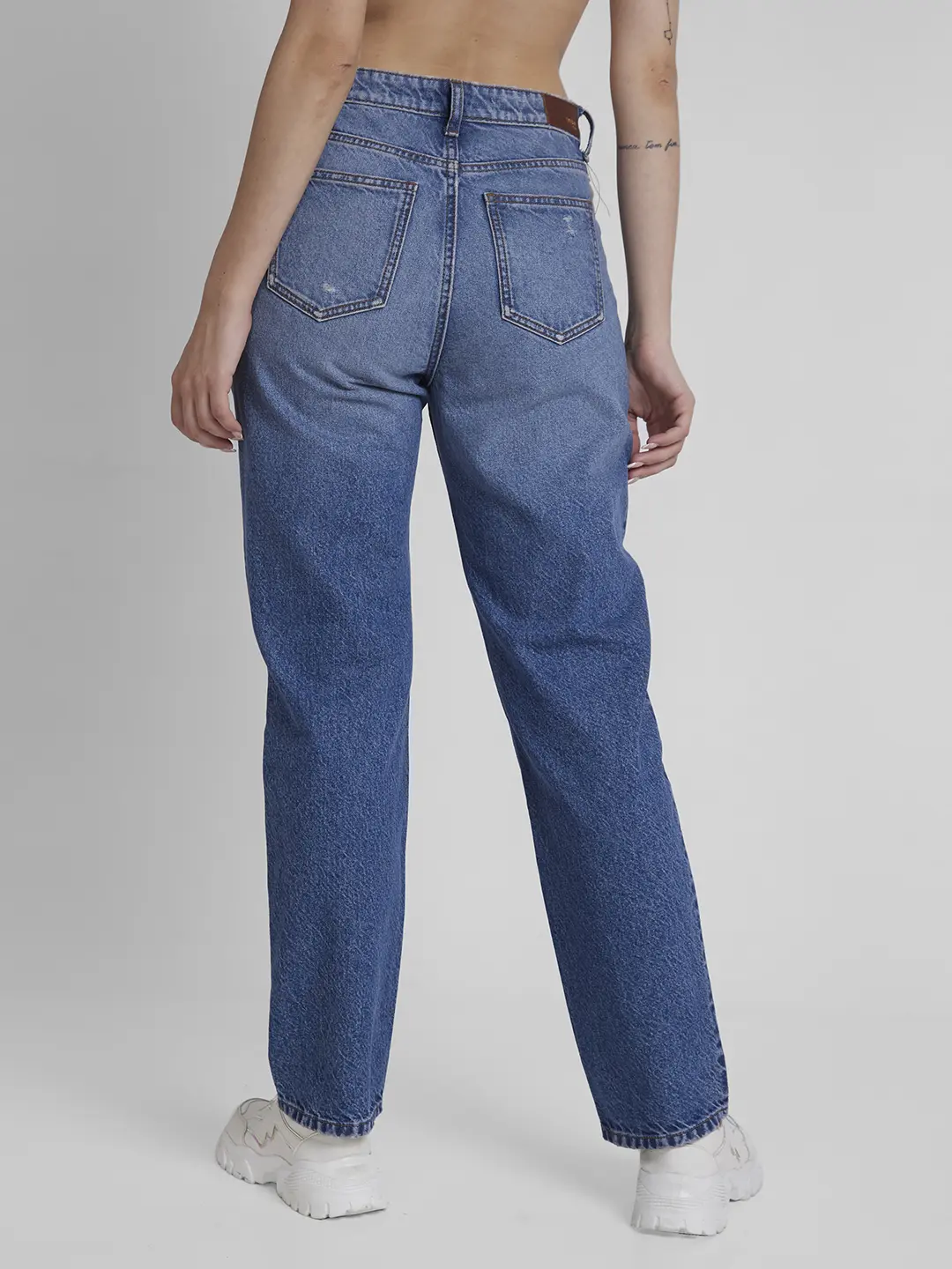 Women Bella Jeans Straight Fit Blue High Rise - Image 3