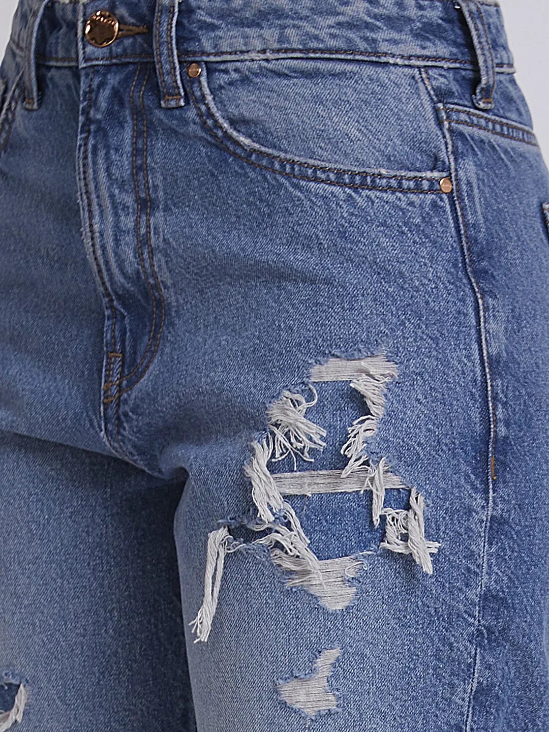 Women Bella Jeans Straight Fit Blue High Rise - Image 5