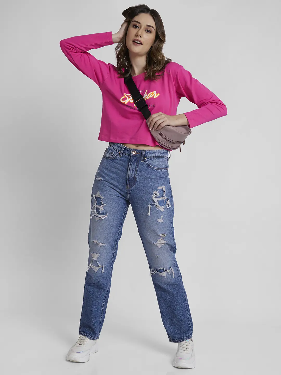Women Bella Jeans Straight Fit Blue High Rise - Image 6