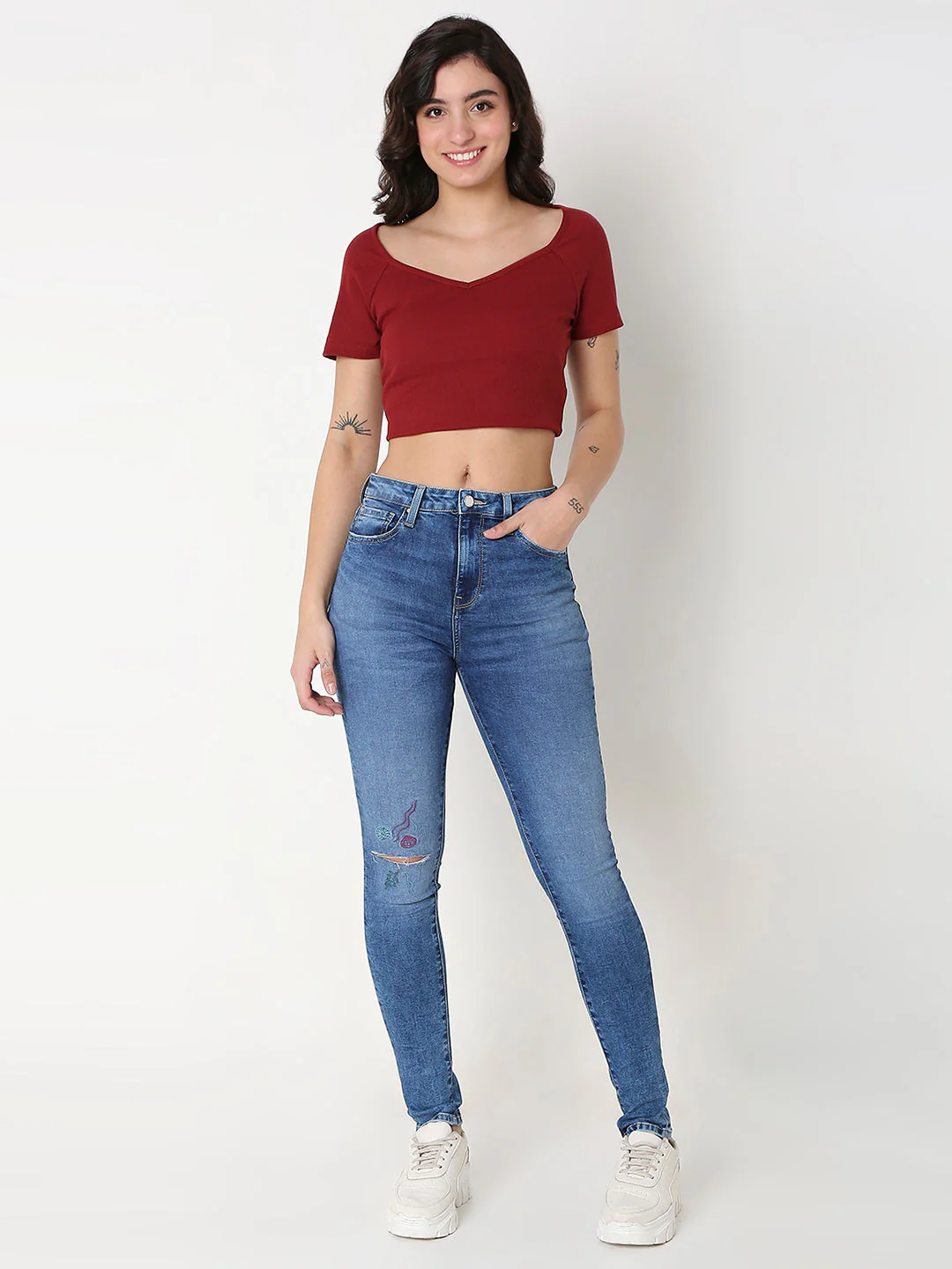 Women Jeans Skinny Fit Blue High Rise - Image 6
