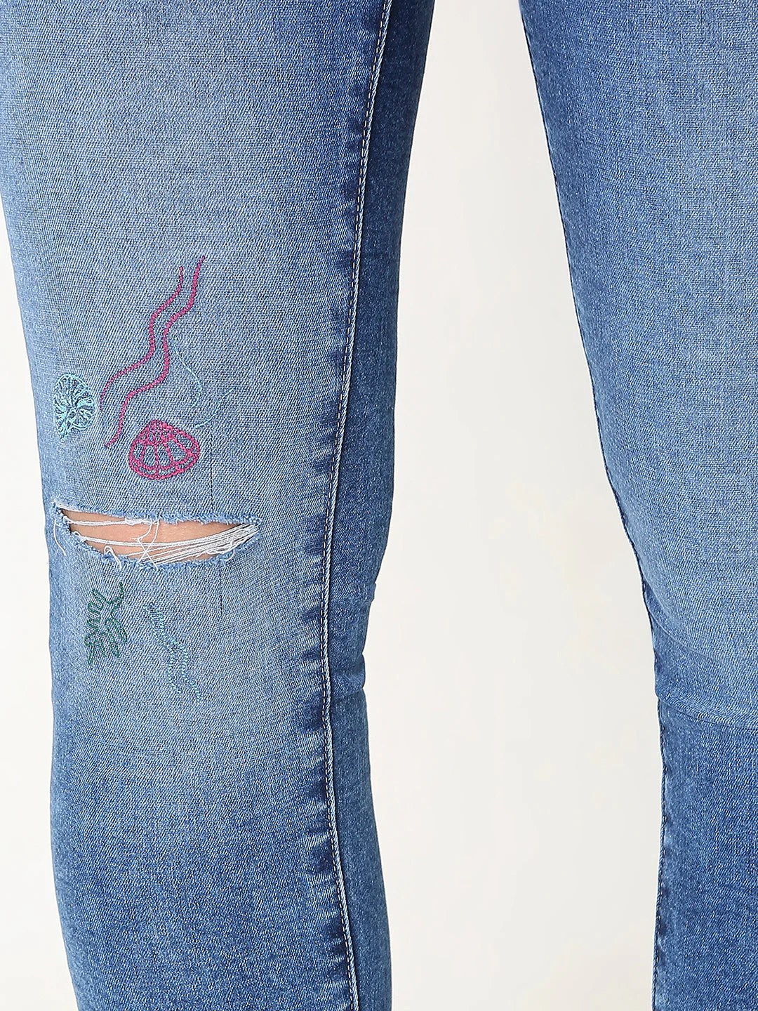 Women Jeans Skinny Fit Blue High Rise - Image 8