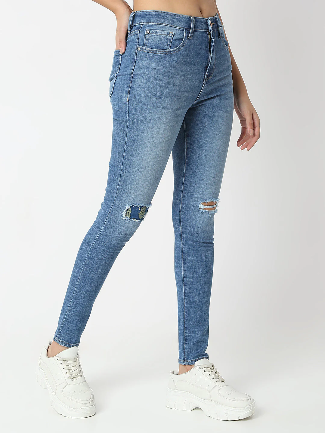 Women Jeans Skinny Fit Light Blue High Rise - Image 3