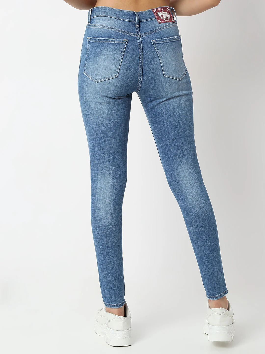 Women Jeans Skinny Fit Light Blue High Rise - Image 4