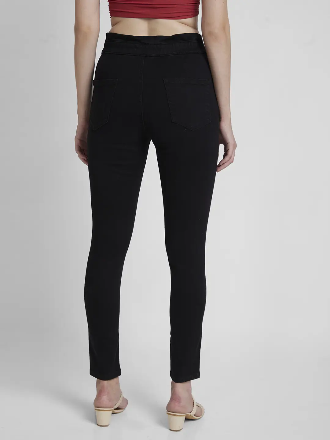 Women Jeans Super Skinny Fit Black Ankle Length - Image 3