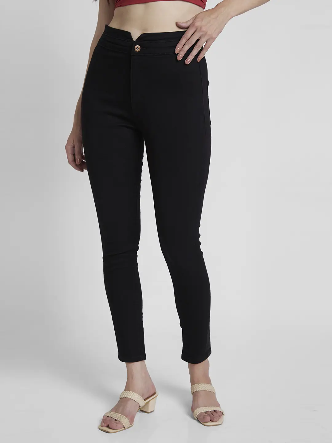 Women Jeans Super Skinny Fit Black Ankle Length - Image 4