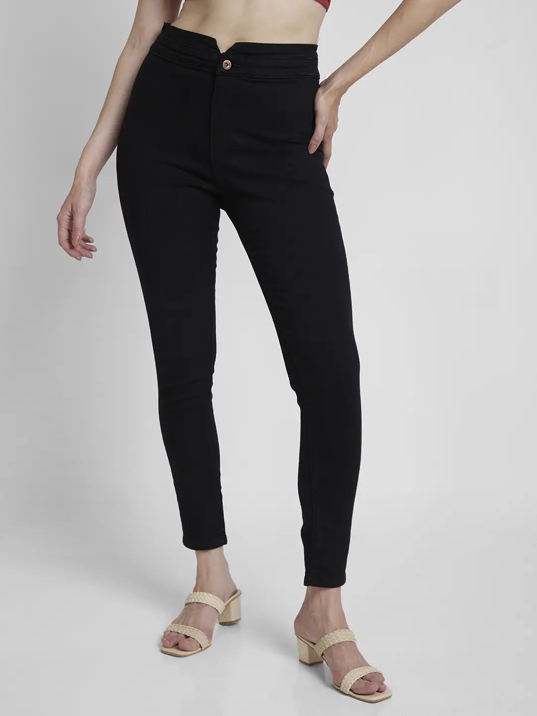 Women Jeans Super Skinny Fit Black Ankle Length - Image 8