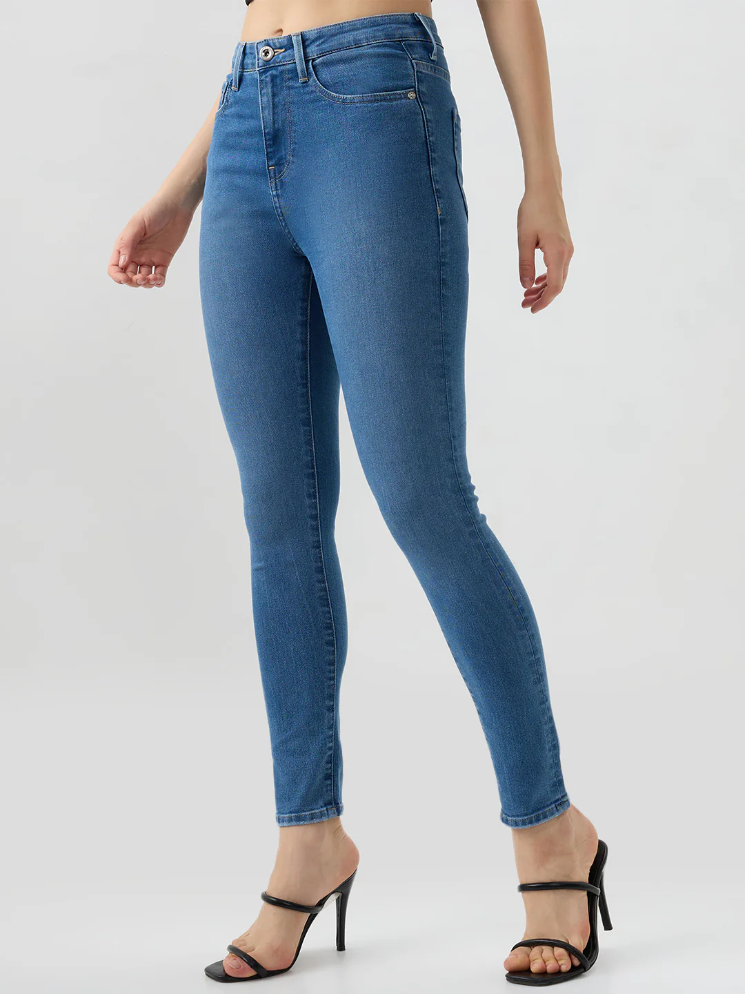 Women Alexa Jeans Super Skinny Fit Light Blue High Rise - Image 3